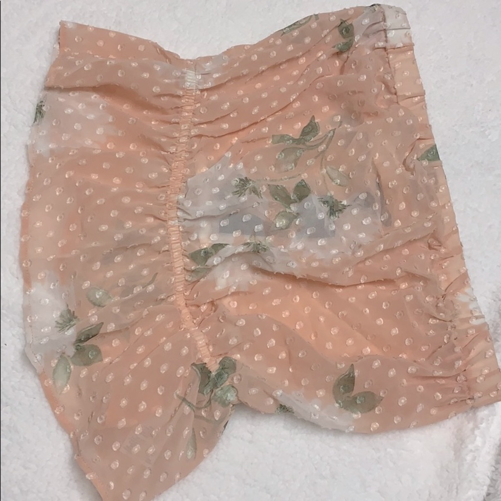 Pink floral crop top xs